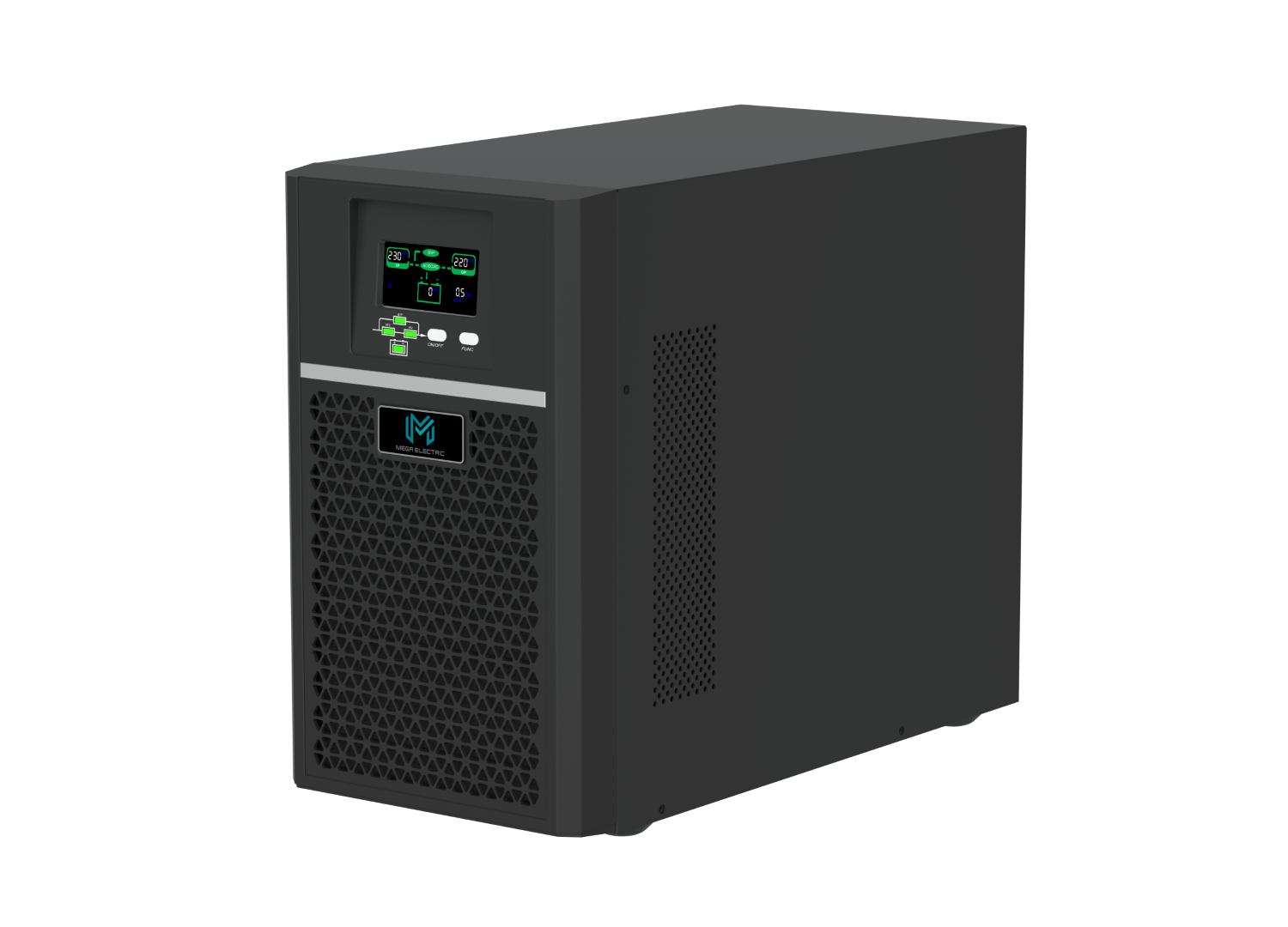 یو پی اس 3 کاوا  آنلاین تک فاز با فرکانس بالا سری TOWER استاندارد 96VDC  برند مگا الکتریک مدل ME-STW3K